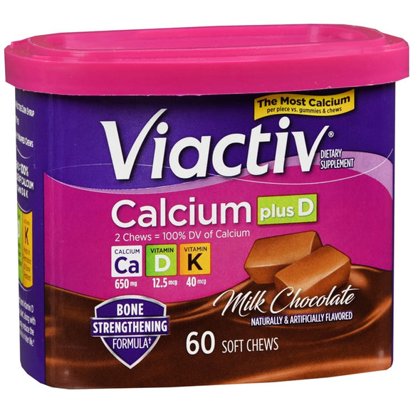 VIACTIV Calcium plus D Soft Chews Milk Chocolate - 60 EA