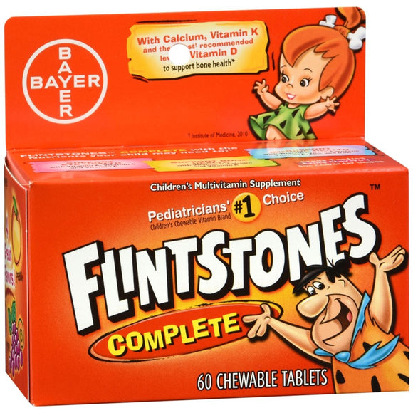 Flintstones Complete Children's Multivitamin Supplement Chewable Tablets Assorted Flavors - 60 TB