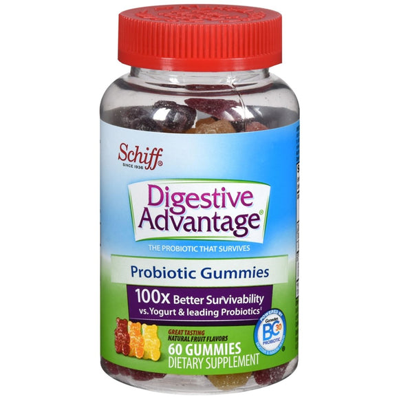 Schiff Digestive Advantage Probiotic Gummies Natural Fruit Flavors - 60 EA