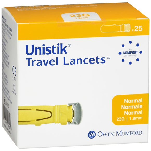 Unistik Travel Lancets Normal 23 Gauge 1.8 mm - 25 EA