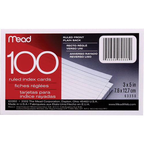 Mead Index Cards 3x5 Ruled