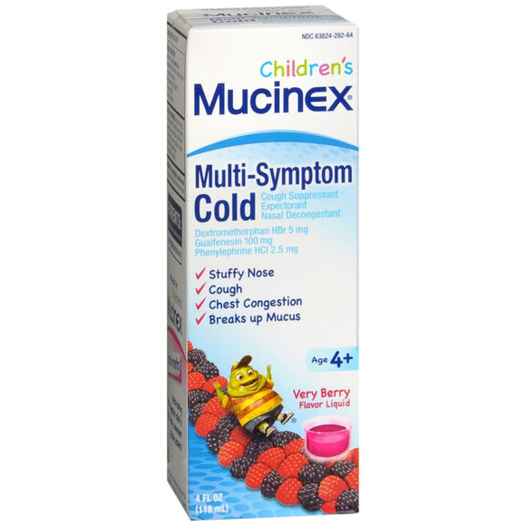 Mucinex Children's Multi-Symptom Cold Liquid Very Berry Flavor - 4 OZ