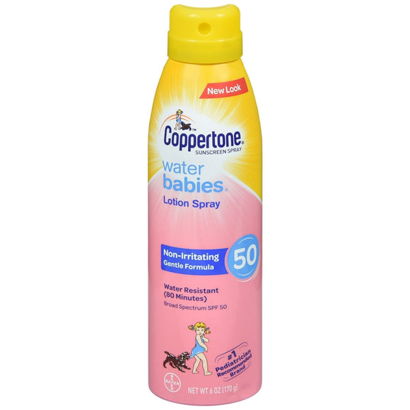Coppertone Water Babies Sunscreen Lotion Spray SPF 50 - 6 OZ