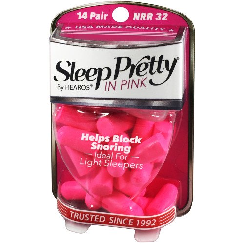 HEAROS Sleep Pretty in Pink Women's Ear Plugs, 14 Pair + Free Mail In Case