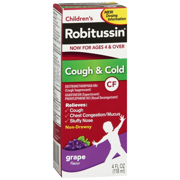 Robitussin Children's Cough & Cold CF Liquid Grape Flavor - 4 OZ