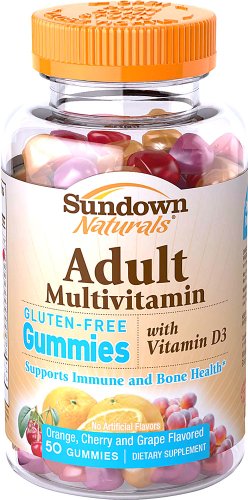 Sundown Naturals Adult Multivitamin Gummies with Vitamin D3 50 EA - Buy Packs and Save (Pack of 5)