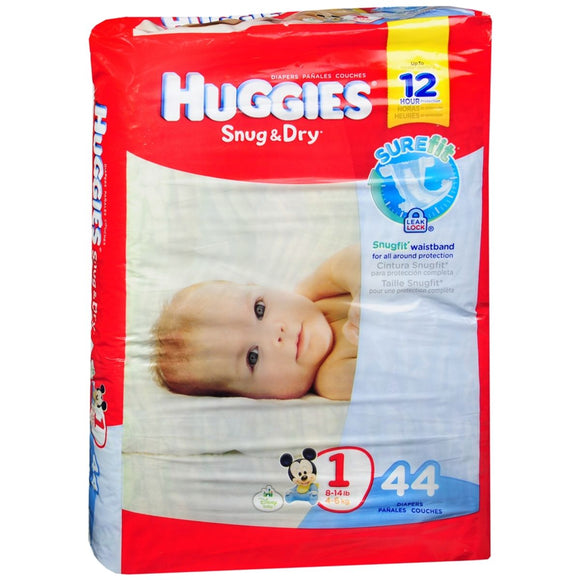 Huggies Snug & Dry Diapers Size 1 - 44 EA