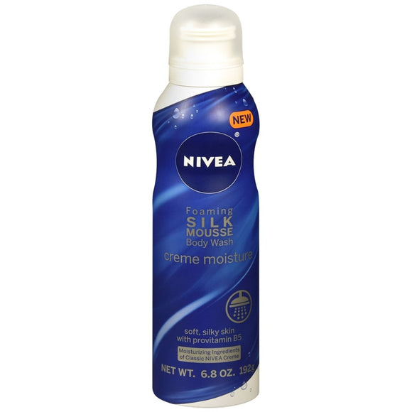 Nivea Foaming Silk Mousse Body Wash Creme Moisture - 6.8 OZ