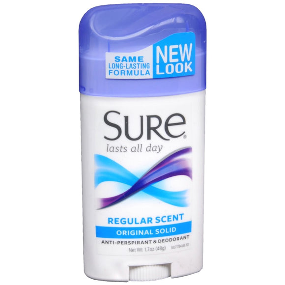 Sure Anti-Perspirant Deodorant Original Solid Regular Scent - 1.7 OZ