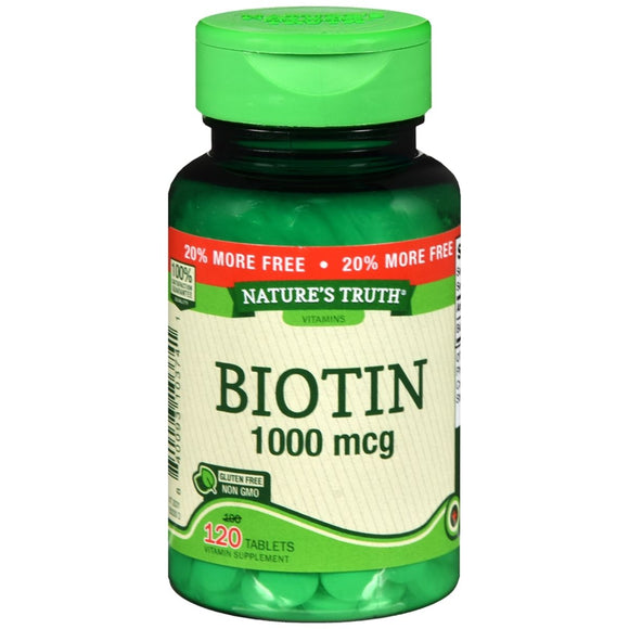 Nature's Truth Biotin 1000 mcg Tablets Natural Berry Flavor - 120 TB