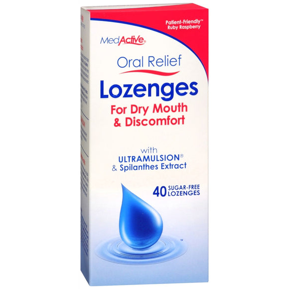 MedActive Oral Relief Lozenges Ruby Raspberry 40 ea