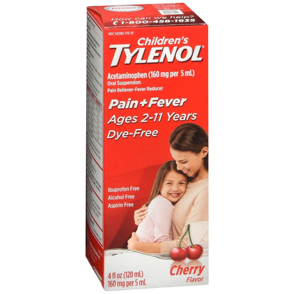 TYLENOL Children's Pain + Fever Oral Suspension Cherry Flavor - 4 OZ