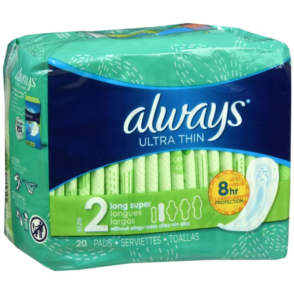 Always Ultra Thin Pads without Wings Long Super - 20 EA
