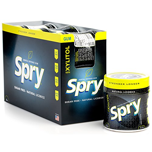 Spry Xylitol Gum, Stronger Longer Licorice, 55ct