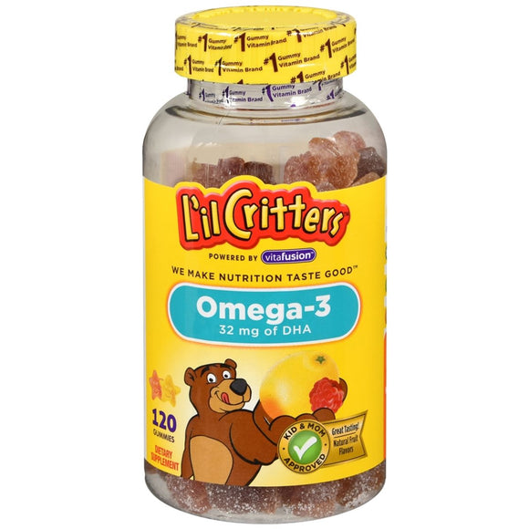 L'il Critters Omega-3 Gummies Natural Fruit Flavors - 120 EA