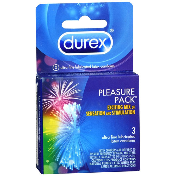 Durex Ultra Pleasure Pack Fine Lubricated Latex Condoms - 3 EA