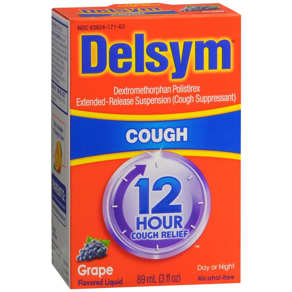 Delsym 12 Hour Cough Relief Grape - 3 OZ
