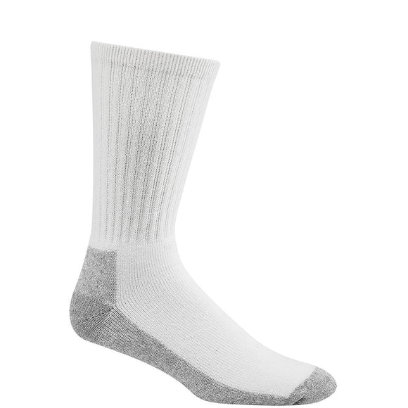 Wigwam Men's At Work Sock - Cotton Blend Cushioned Crew - White/Sweatshirt Grey Lt, X-Large - 1 Pack (3 Pairs)