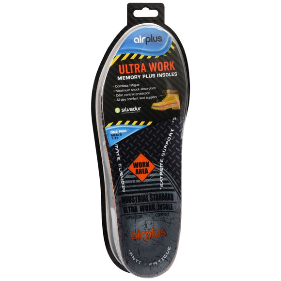 Airplus Ultra Work Memory Plus Insoles Men's 7-13 1 pr