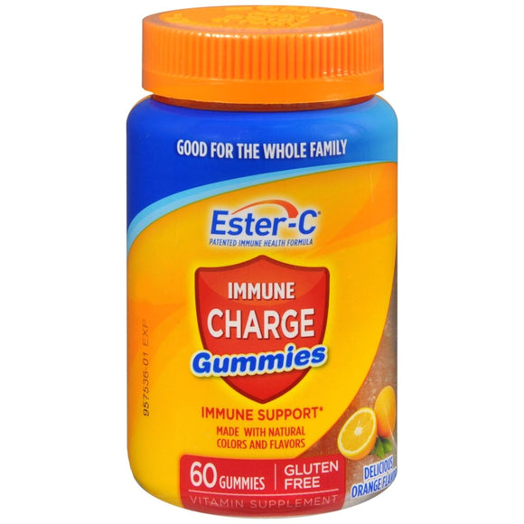 Ester-C Immune Charge Vitamin Supplement Gummies Orange Flavor - 60 EA