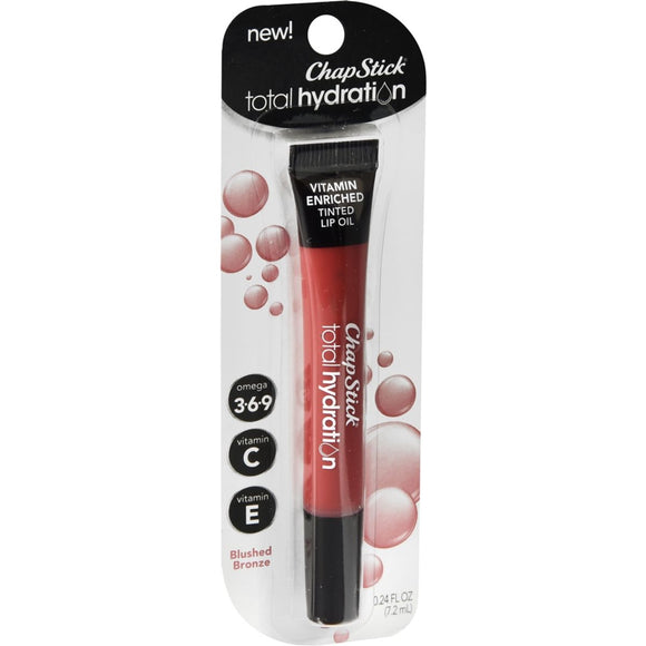 ChapStick Total Hydration Vitamin Enriched Tinted Lip Oil Blushed Bronze - 0.24 OZ