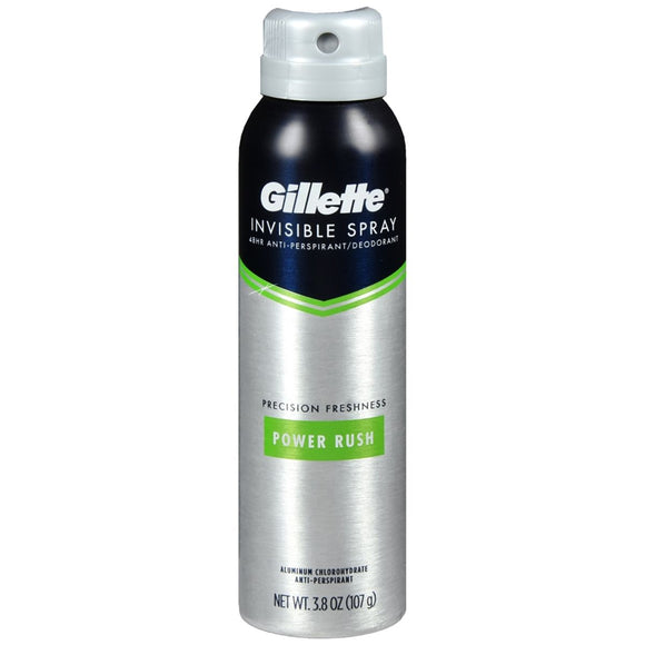 Gillette Invisible Spray 48HR Anti-Perspirant/Deodorant Power Rush - 3.8 OZ