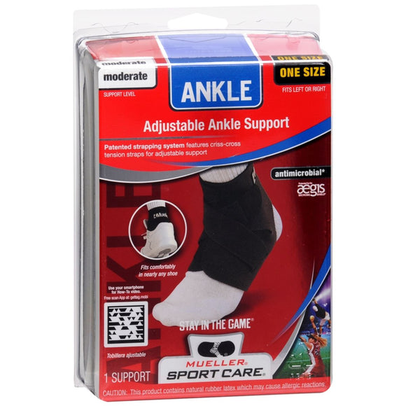 Mueller Sport Care Adjustable Ankle Support One Size Black - 1 EA