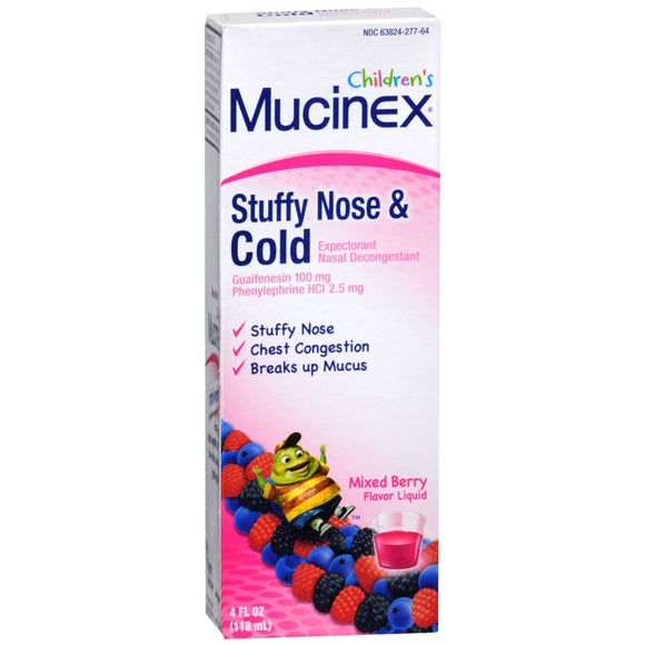 Mucinex Children's Stuffy Nose & Cold Liquid Mixed Berry Flavor - 4 OZ