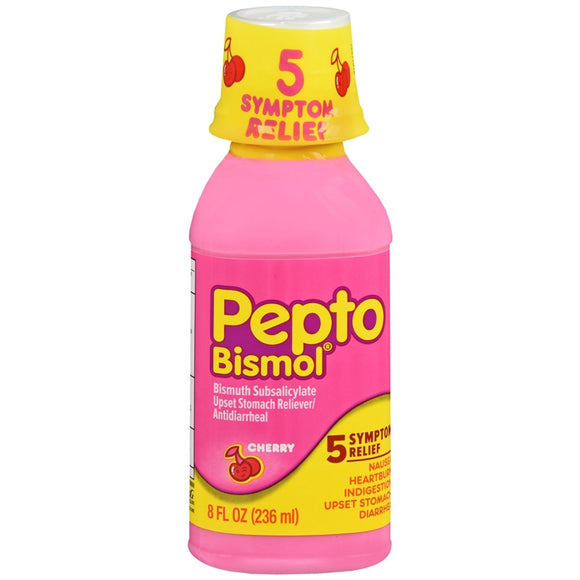 Pepto-Bismol Upset Stomach Reliever/Antidiarrheal Liquid Cherry 8 oz