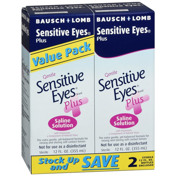 Bausch + Lomb Gentle Sensitive Eyes Plus Saline Solution - 24 OZ