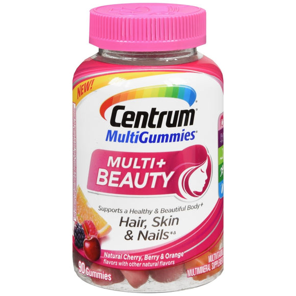 Centrum MultiGummies Multi+ Beauty Natural Cherry Berry And Orange - 90 EA