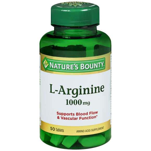 Nature's Bounty L-Arginine 1000 mg Amino Acid Supplement Tablets - 50 TB