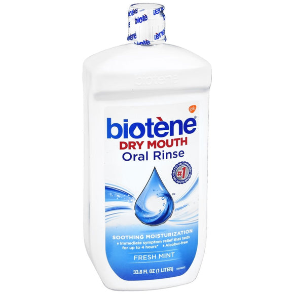 Biotene Dry Mouth Oral Rinse Fresh Mint - 33.8 OZ