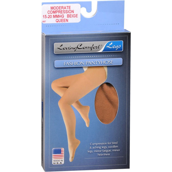 Loving Comfort Fashion Pantyhose Moderate Beige Queen 1 EA