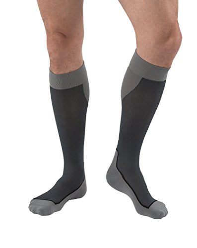 JOBST SPORT SOCK KNEE CLOSED TOE 15-20 BLACK/GREY XL