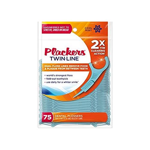 PLACKERS FLOSSERS TWIN LINE MINT 75 CT