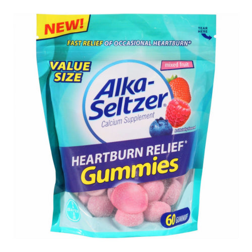 Alka-Seltzer Heartburn Relief Mixed Fruit Gummies, 60 count - Buy Packs and Save (Pack of 7)