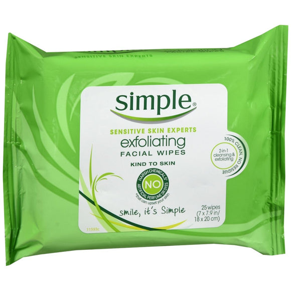 Simple Exfoliating Facial Wipes - 25 EA