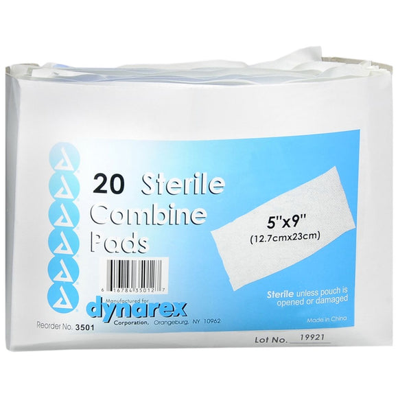 Dynarex Sterile Combine Pads - 20 EA