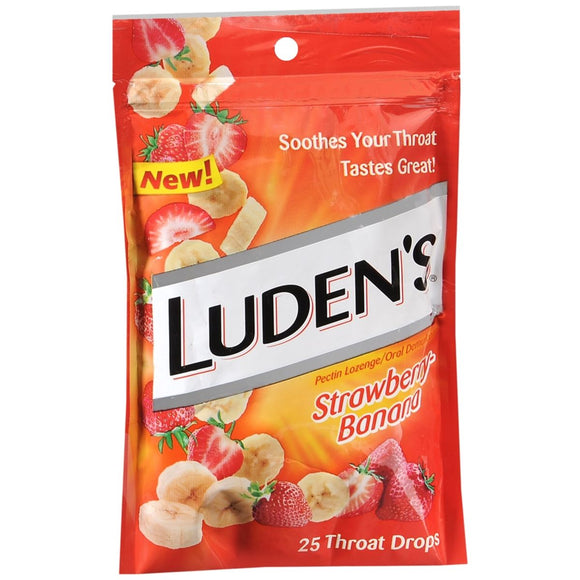 Luden's Throat Drops Strawberry-Banana - 25 EA