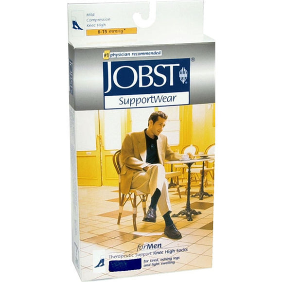 JOBST SupportWear Socks For Men Knee High 8-15 mmHg Navy X-Large - 1 PR