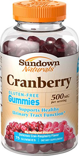 Sundown Naturals Cranberry 500 mg, 75 Gummies - Buy Packs and Save (Pack of 2)