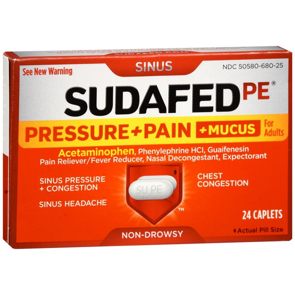 SUDAFED PE Pressure + Pain + Mucus for Adults Caplets - 24 CP