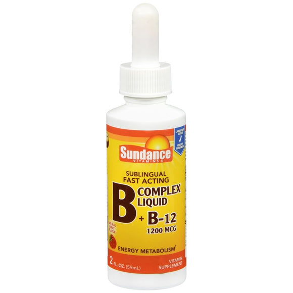 Sundance Vitamins B + B12 Complex  1200 mcg Liquid Natural Berry Flavor - 2 OZ