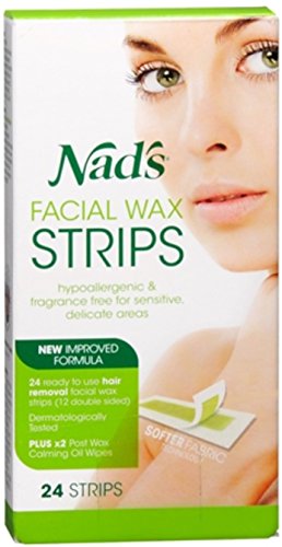 Nad’s Facial Wax Strips Hypoallergenic 24CT