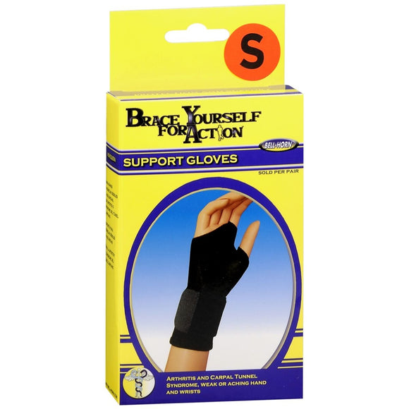 Bell-Horn Brace Yourself for Action Support Gloves Black Small 99340S - 1 PR