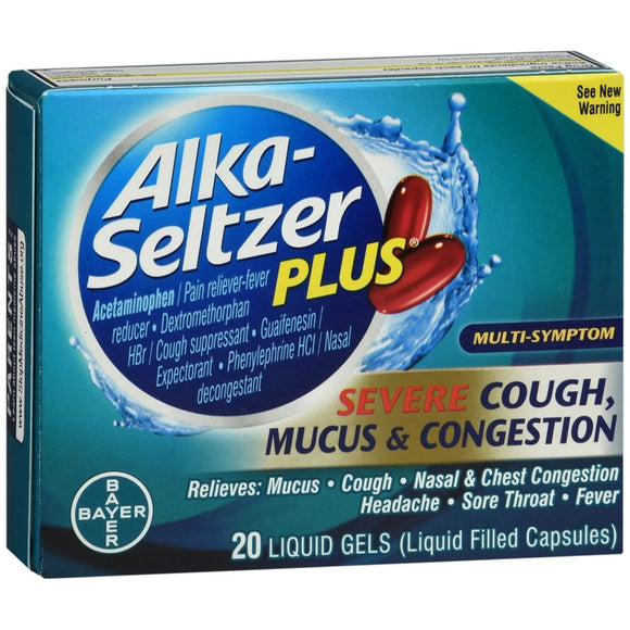 Alka-Seltzer Plus Severe Cough, Mucus & Congestion Liquid Gels - 20 CP