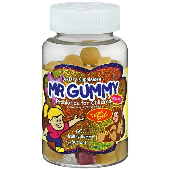 Mr. Gummy Probiotic for Children Healthy Gummy Buttons Strawberry & Orange Flavor - 60 EA