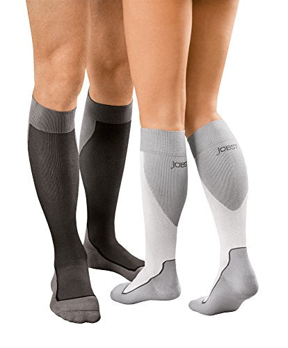 JOBST SPORT SOCK KNEE CLOSED TOE 20-30 BLACK/GREY MD