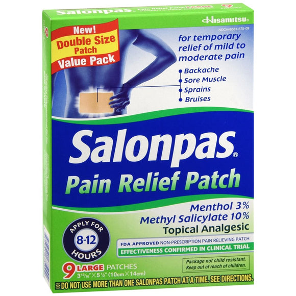 Salonpas Pain Relief Patches Large - 9 EA